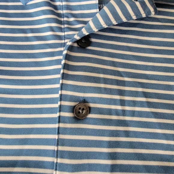 Jack Nicklaus Golden Bear StayDri Blue/ White Striped Golf Shirt Size Medium - Picture 7 of 7